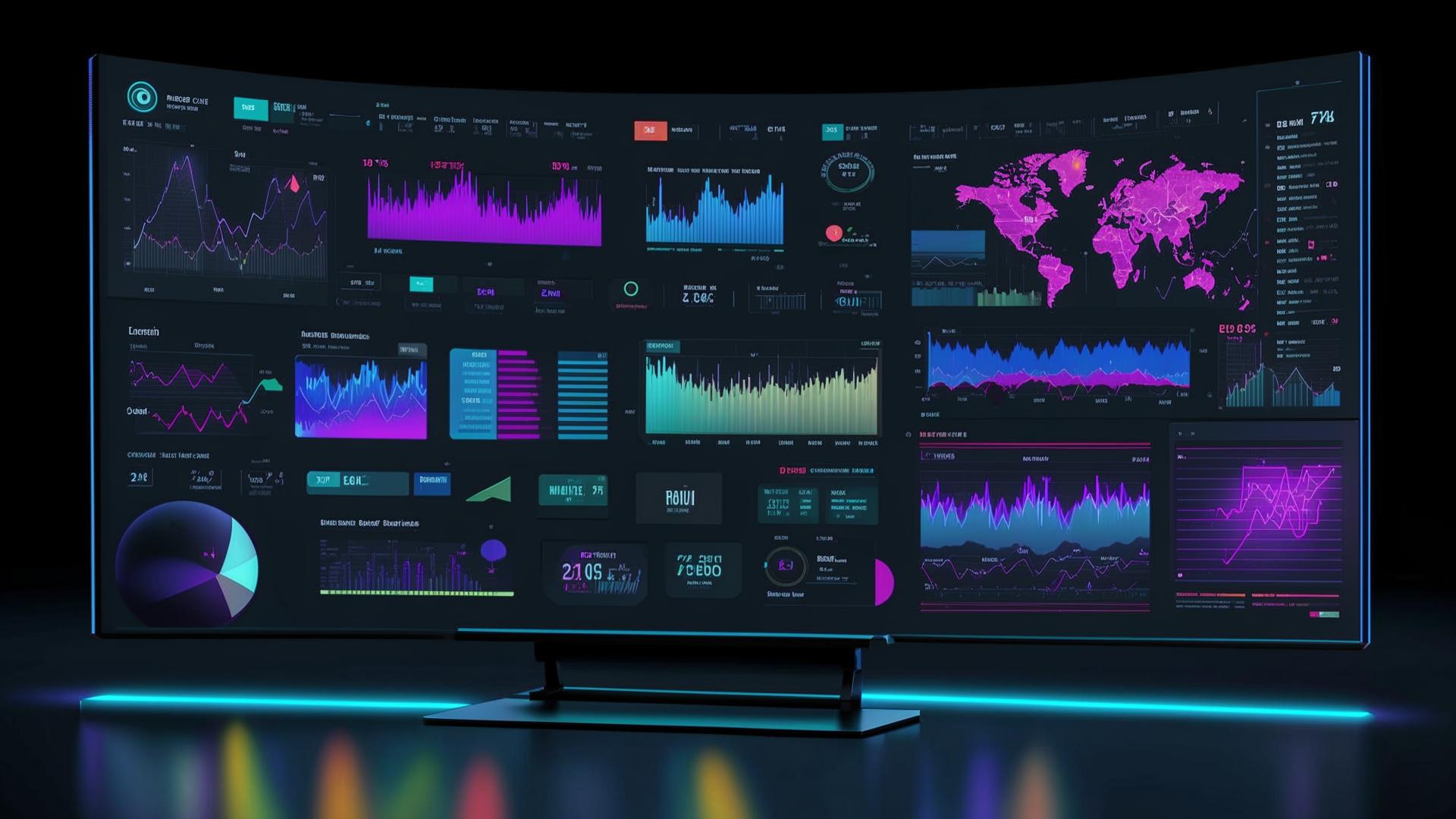 Digital dashboard with predictive analytics charts
